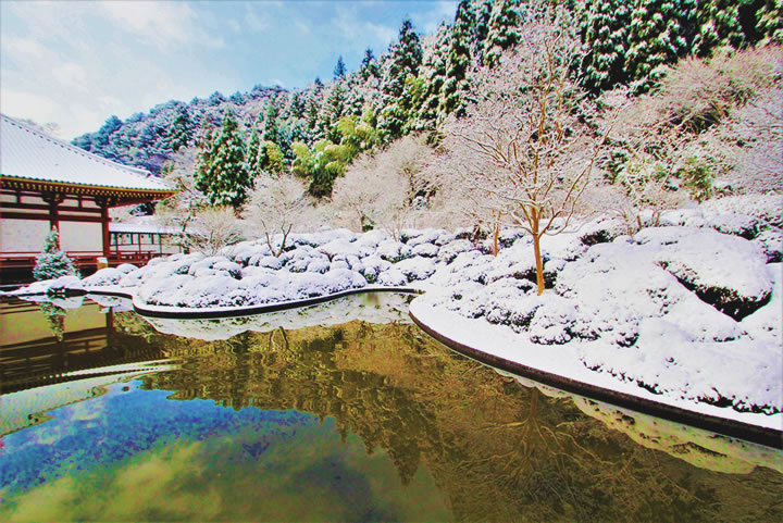 久安寺 雪の風景